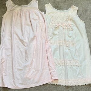 Nancy King VINTAGE Medium Shadowline Small Pink Women's Nightgown Set
